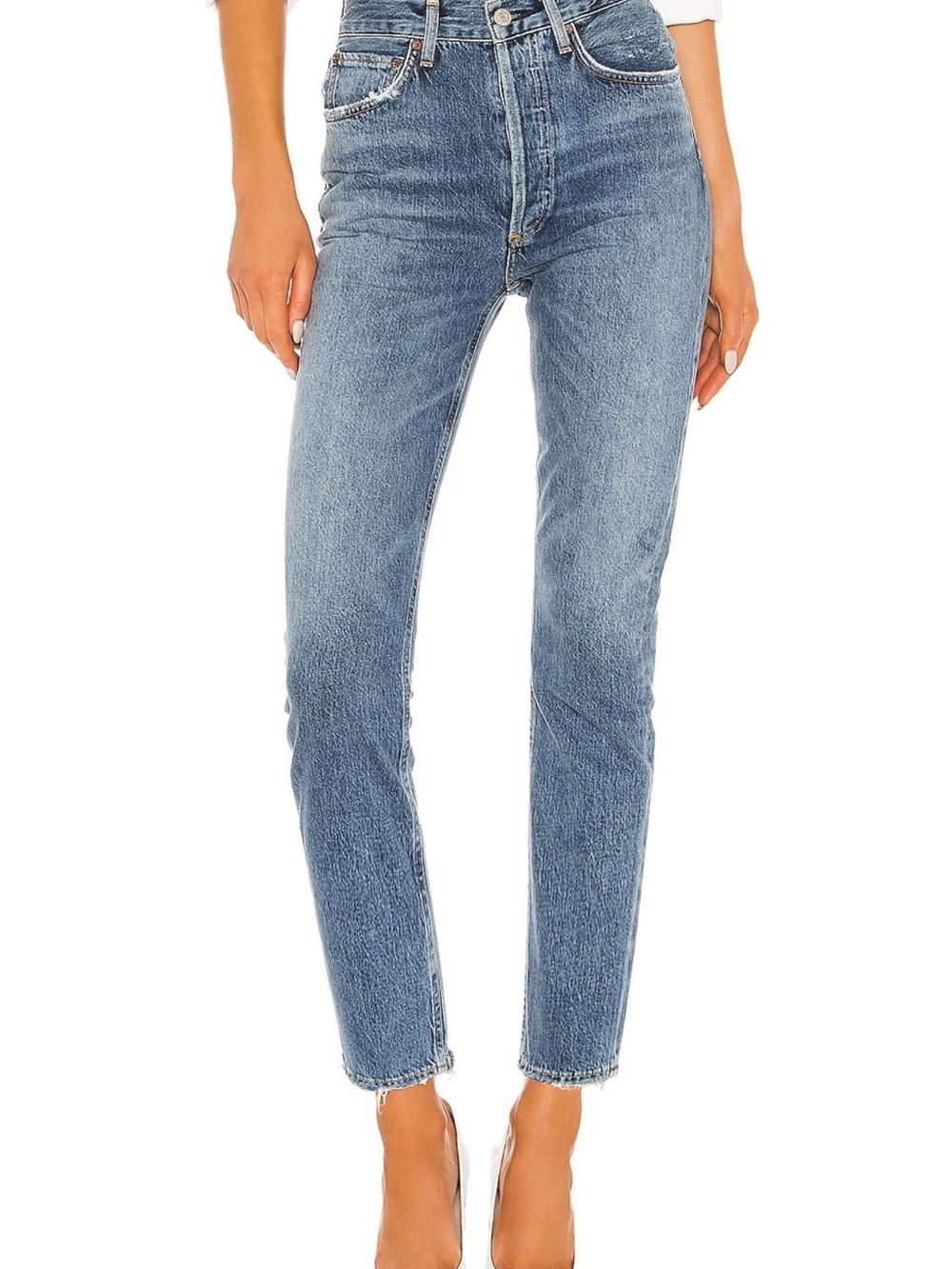 Agolde Riley High-Rise Straight Women's Jeans - Light Blue